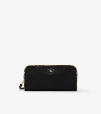 Large Check Trim Travel Pouch in Black - Men, Technical