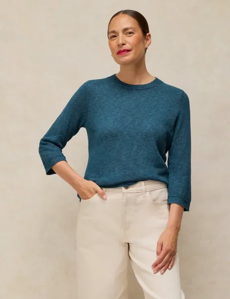 White Stuff Cotton Rich Jumper Blue