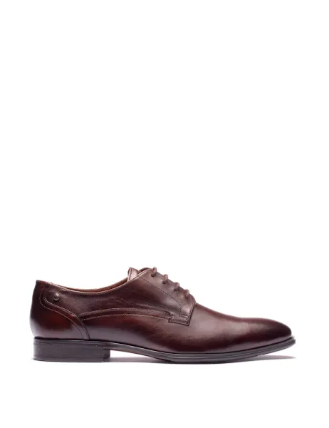 Base London Leather Derby Shoes Brown