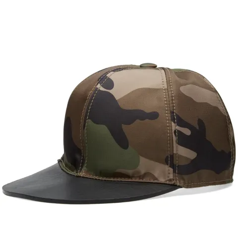Leather & Nylon Baseball Cap