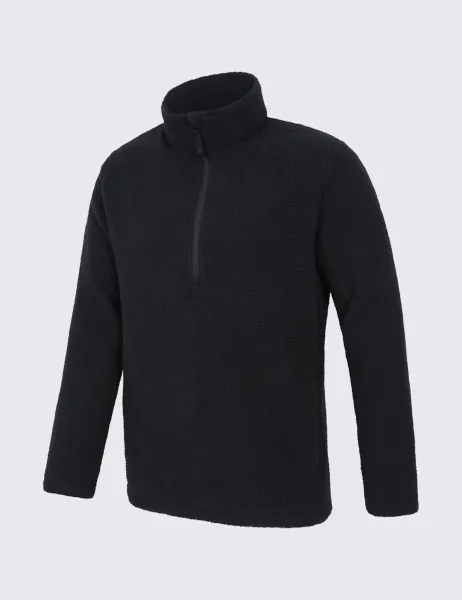 Mountain Warehouse Borg Fleece Half Zip Sweatshirt Black