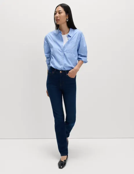 Marks & Spencer Sienna Straight Leg Jeans Dark Blue Denim