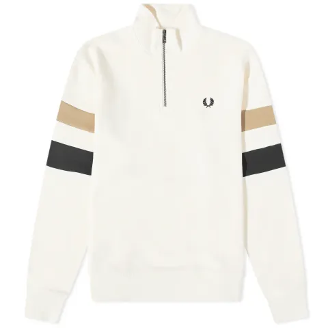 Tipped Sleeve Half Zip Sweat