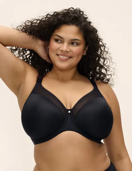 Elomi Smooth Moulded Wired T-Shirt Bra DD-HH Black