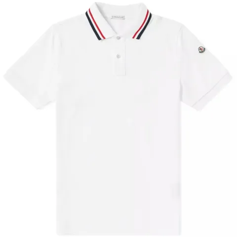 Knit Collar Tricolour Tipped Polo