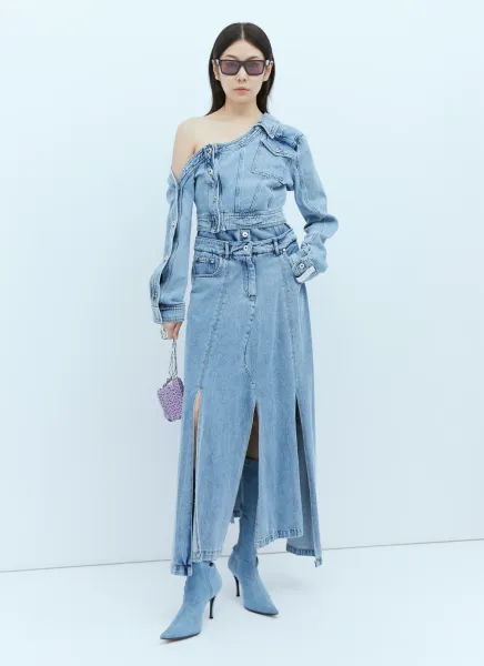 Asymmetric Neck Denim Jacket