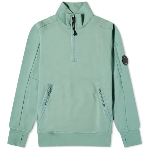 Diagonal Raised Fleece Zipped Sweatshirt