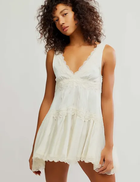 In This Groove Slip Dress Light Cream