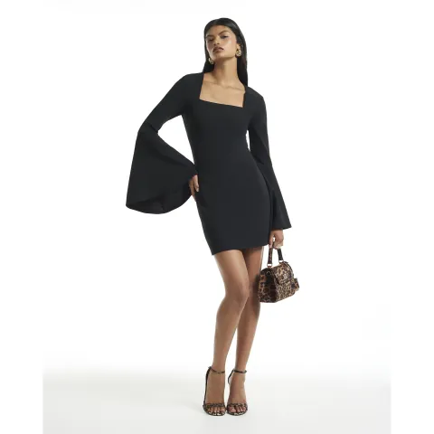 River Island Long Flute Sleeve Mini Dress