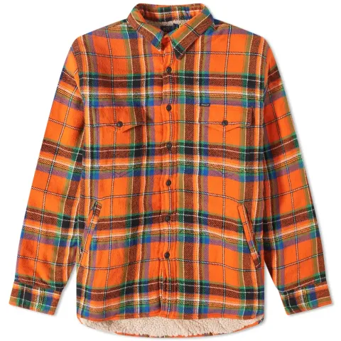 Check Sherpa Lined Pocket Overshirt