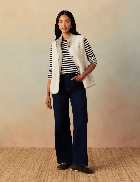Crew Clothing High Waisted Wide Leg Jeans