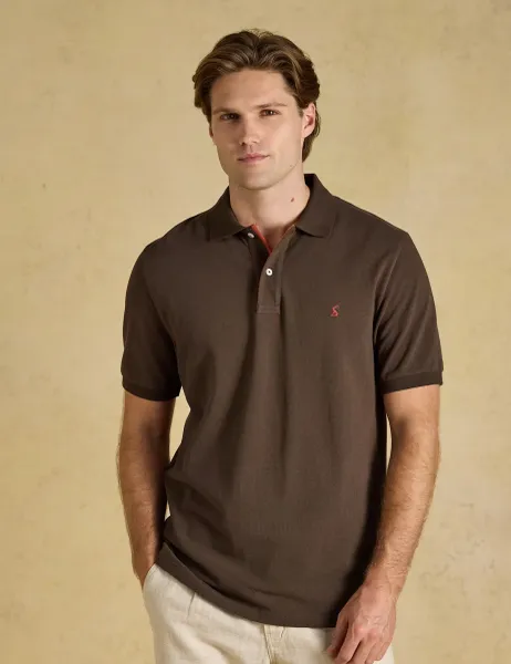Pure Cotton Pique Polo Shirt Brown