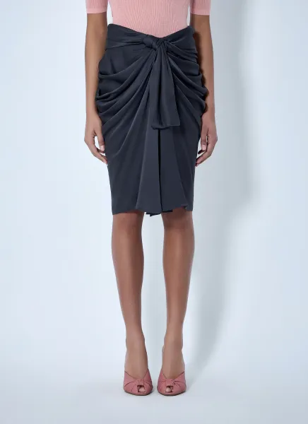 Draped Knot Detail Skirt