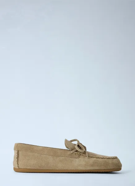 Suede Mesh Loafers