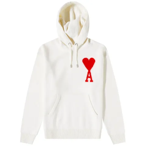 AMI Large A Heart Knitted Popover Hoodie