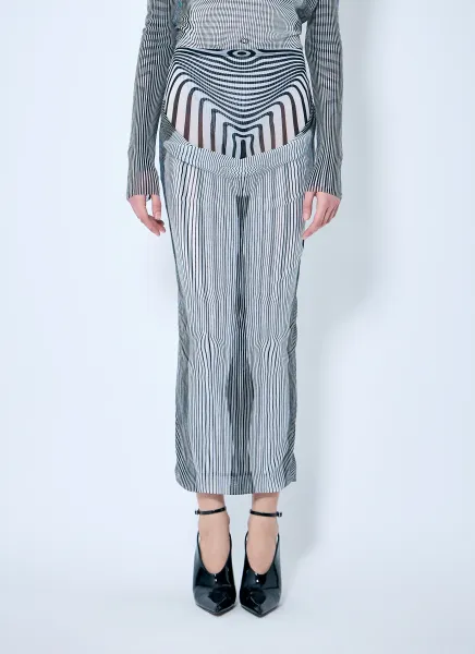 Double-Layer Mesh Midi Skirt