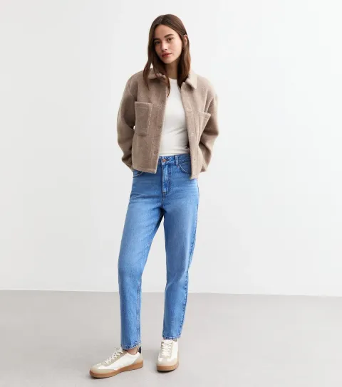 Women's Blue Slim Fit Denim Mom Jeans