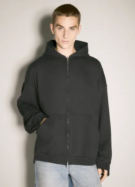 Patched Hooded Sweatshirt