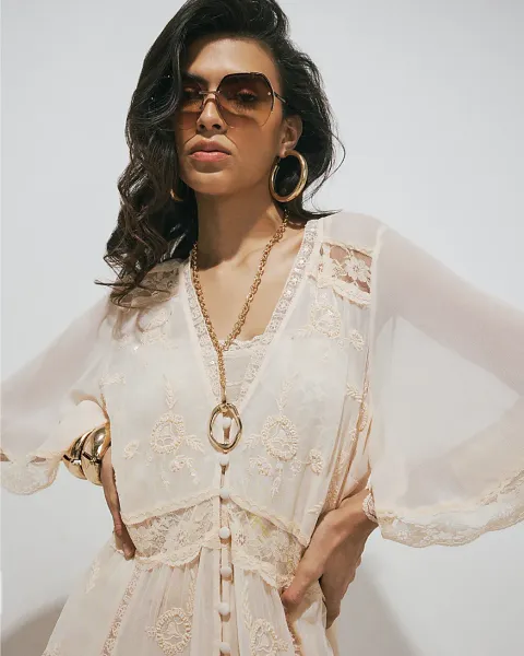 River Island Molten Lariat Necklace