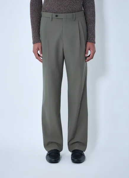 Wide-Leg Wool Pants