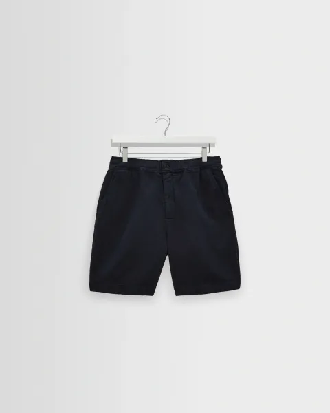 Kurt - Navy Crinkle Cotton-Linen Shorts