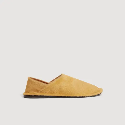 Calf hair slippers