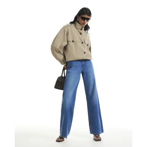 River Island High Waisted Relaxed Straight Leg Jeans