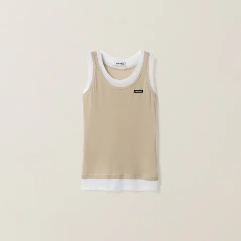Ribbed jersey tank top