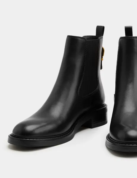 Marks & Spencer Leather Chelsea Ankle Boots Black