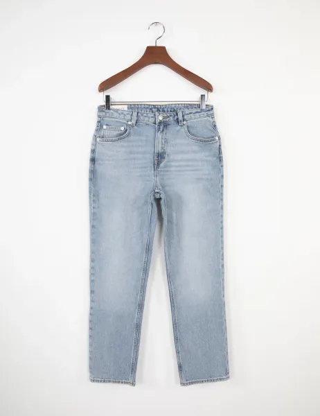 Gant Mid Rise Straight Leg Cropped Jeans Blue