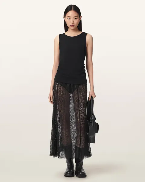 Arran Snake Print Midi Skirt