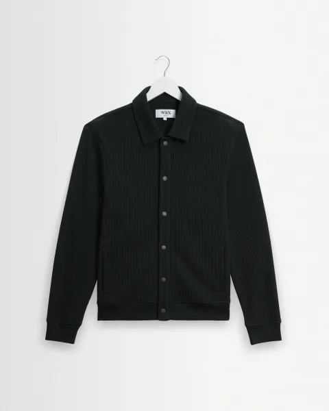 Hays - Dark Green Structured Waffle Overshirt