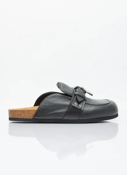 Padlock Loafer Leather Mules