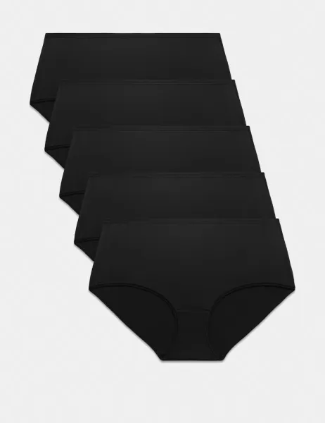 Marks & Spencer 5pk Microfibre High Rise Shorts Black