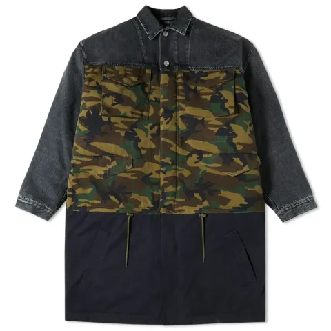 Camo Panel Zip Off Car Coat