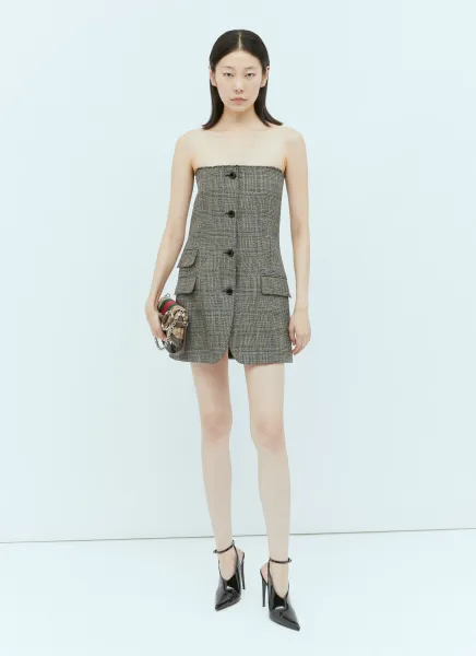 Prince Of Wales Wool Mini Dress