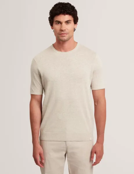 Ted Baker Linen Cotton Blend T-Shirt Taupe