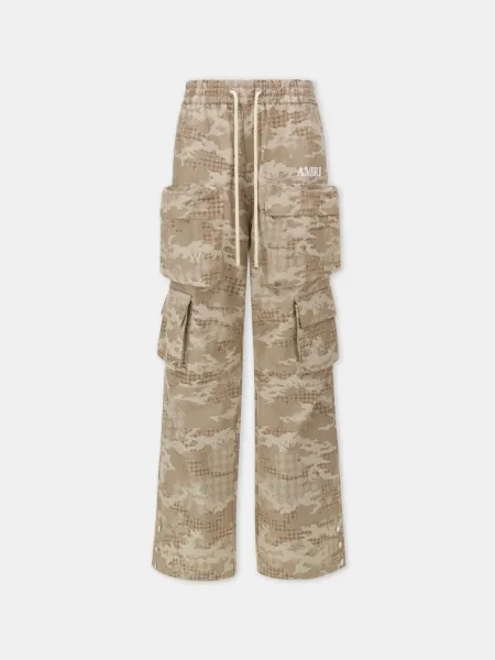 CAMO DRAWSTRING CARGO PANT - Dark Alabaster