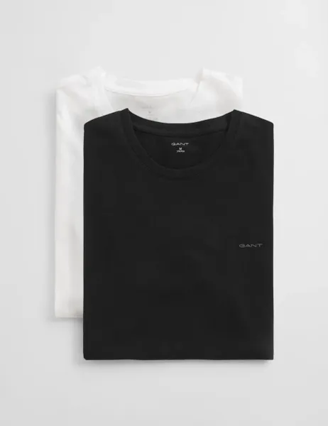 Gant 2 Pack Pure Cotton Crew Neck T-Shirts White Mix