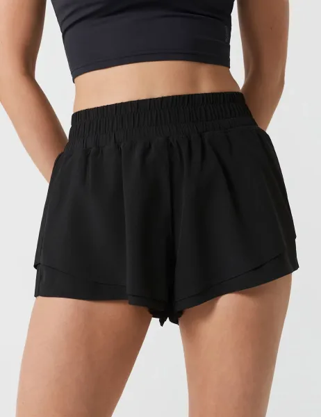 Sydney High Waisted Running Shorts Black