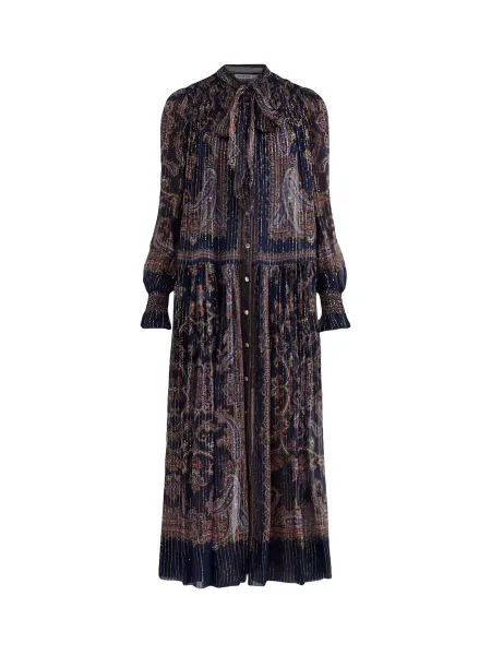 Self-Portrait Silk Blend Printed Georgette Midi Dress