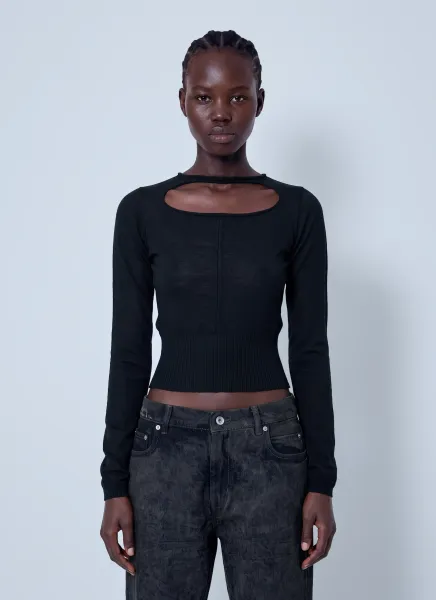 Rick Owens Slashed Cropped Pull Top
