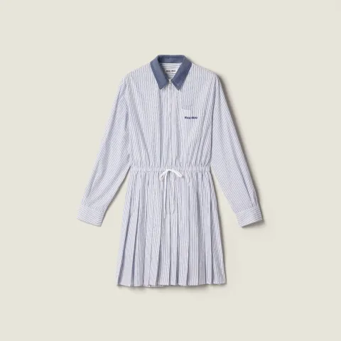 Striped poplin dress