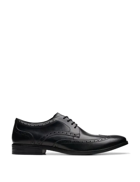 Clarks Leather Brogues Black