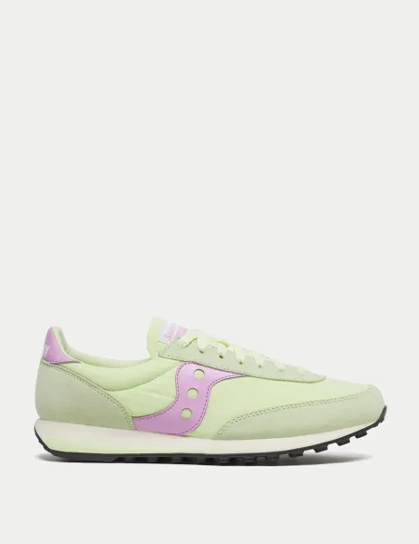 Saucony Trainer 80 Patterned Leather Trainer Light Pink Mix