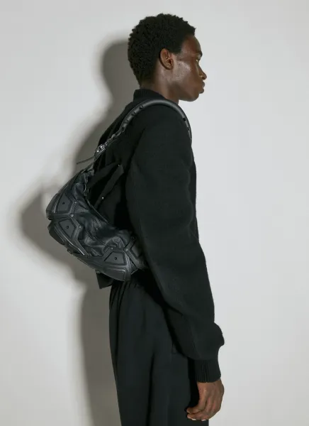 Spike Handle Small Half Moon Shoulder Bag