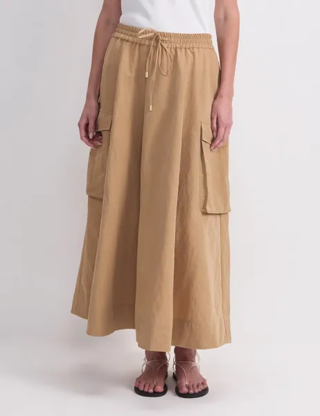 Sportscraft Maxi A-Line Skirt Sand