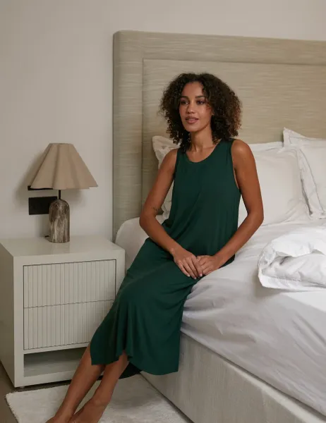 Cyberjammies Jersey Round Neck Nightdress Dark Green