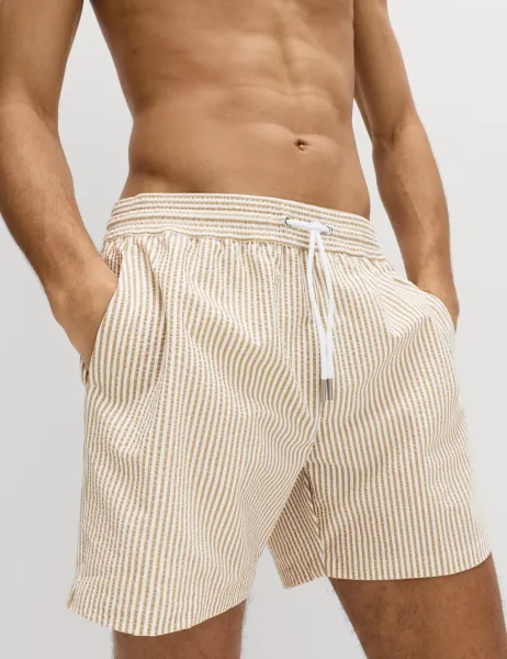 Marks & Spencer Seersucker Swim Shorts Sand