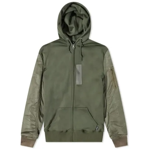 Bomber Sleeve Zip Hoodie